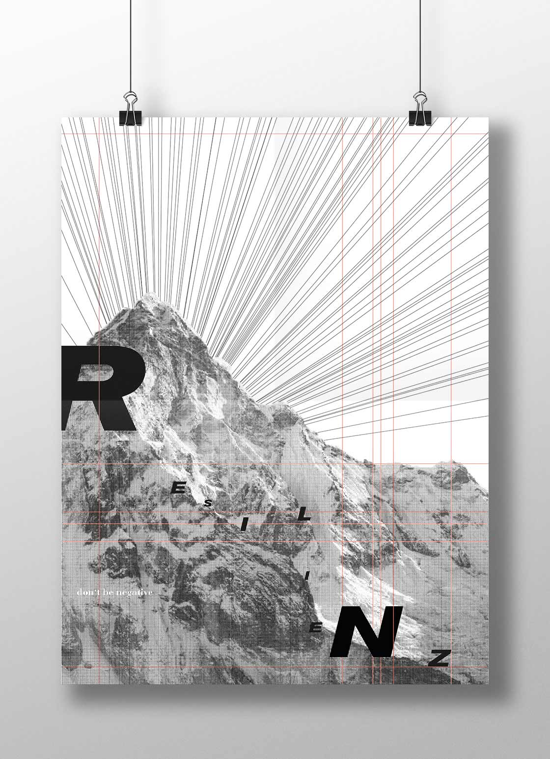 Graphic design – poster showing a mountain with typography on it