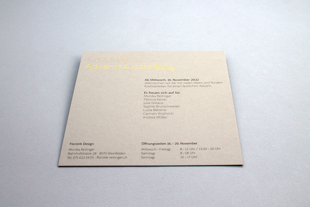 backside foil embossed card