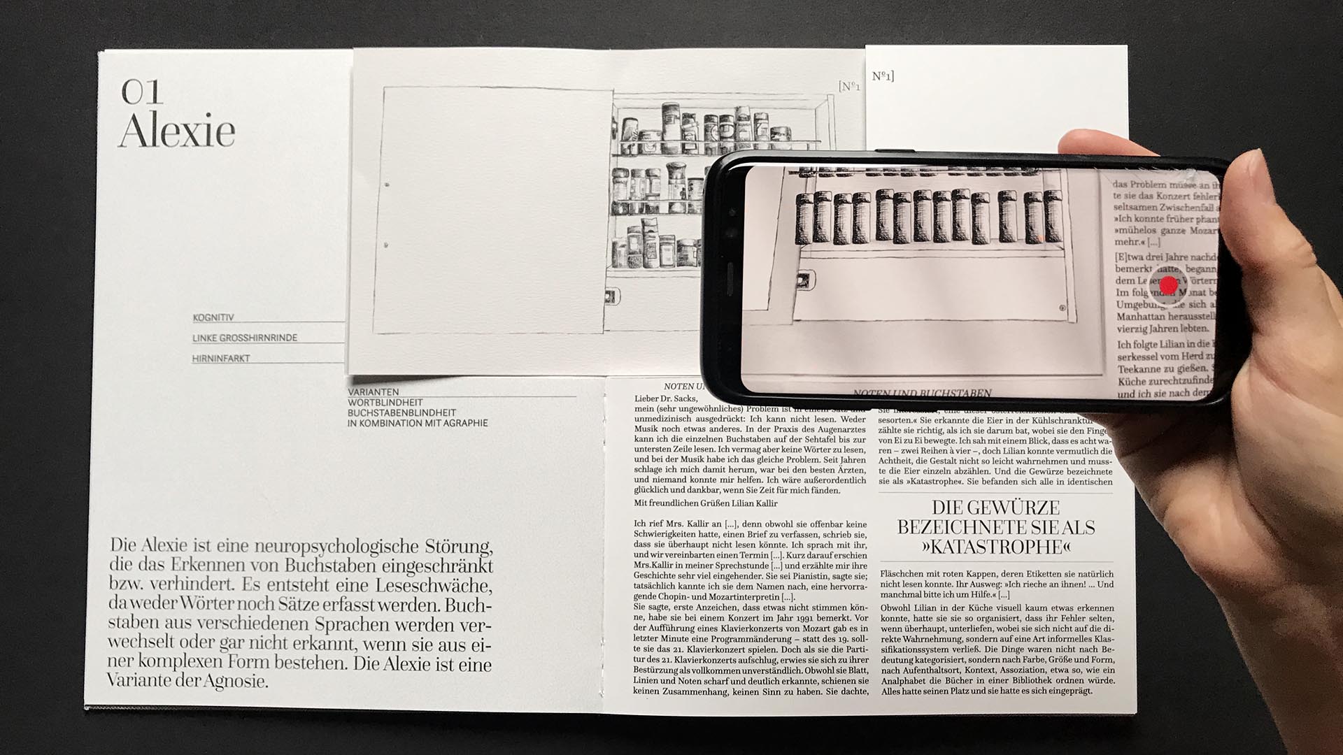 Editorial design project – Smartphone hovering over an illustration showing a morphed variant